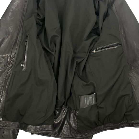 Mackage Manus Lamb Leather Jacket Detachable Hood Black Blue Size 36/ S - Picture 14 of 16